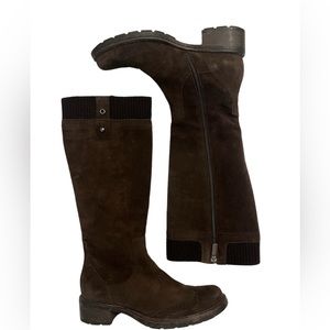 AQUATALIA waterproof knee high chocolate suede heeled boots SIZE 8 women’s fall